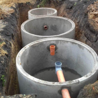 Septiktank lavet af betonringe: enhed, skemaer + trin-for-trin installationsproces