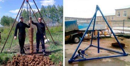 Options for the drilling rig in the form of a tripod