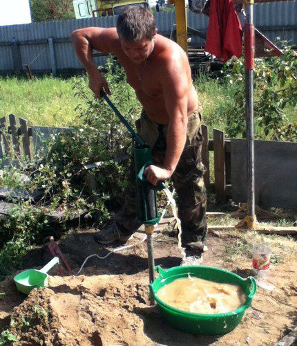 Self-drilling of a needle-well