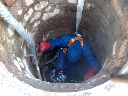 Réparer un puits maçonné Réparation d'arbre de mine de brique