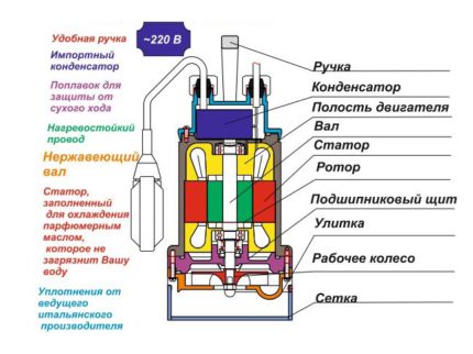 Le schéma de la pompe submersible Gnome La disposition de la pompe centrifuge Gnome