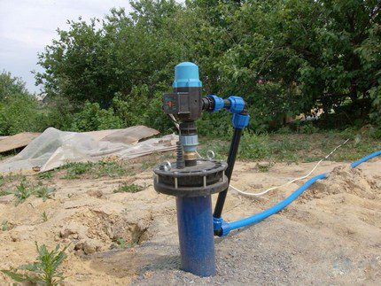 The head of the water well Wellhead