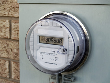 Counter for calculating energy consumption by an electric boiler Electric meter