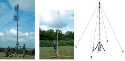Installation of a wind generator for generating electricity Steel pipe mast with extensions