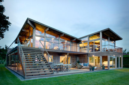 Ecohouse vitrage solide Ecohouse vitré circulaire
