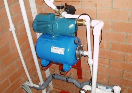 How to connect the pumping station to the well Stand for pumping station