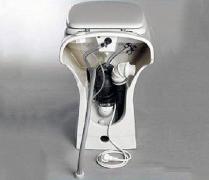 Cuvette de WC avec pompe hacheuse intégrée Cuvette de WC avec pompe intégrée