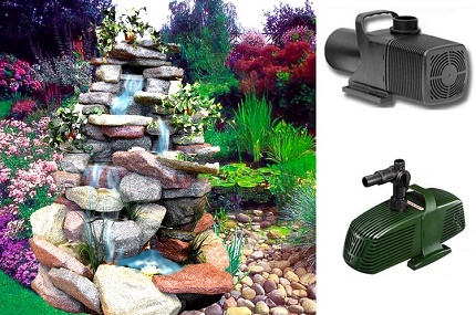 Surface pumps for waterfalls and fountains The operation of surface pumps for fountains and waterfalls