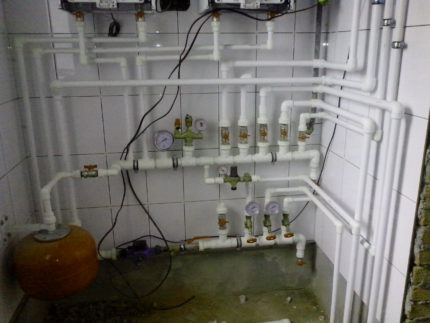 Tying a gas boiler for heating with polypropylene Gas boiler piping