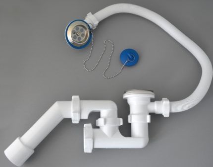 Sifondetails voor acrylbad Geassembleerde badsifon