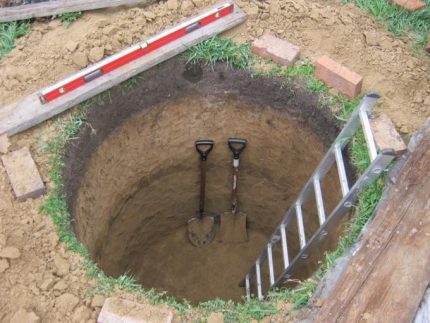 Excavation pit for sewage manhole Foundation pit