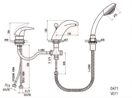 Ang scheme ng aparato at pag-install ng mortise mixer Ang pamamaraan ng mortise mixer para sa paligo