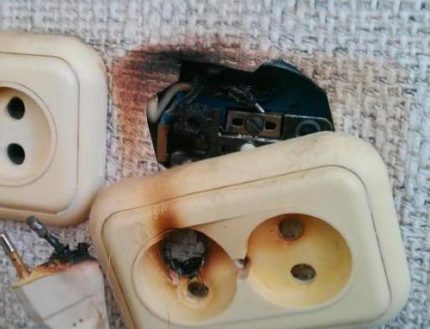 Издухан контакт без автоматична защита на веригата Късо съединение на верига
