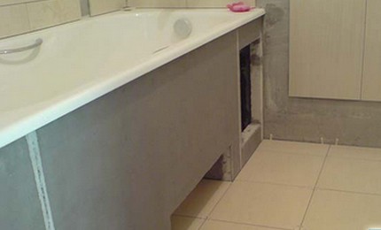 Comment organiser un écran pour une baignoire avec des étagères en placoplâtre Décoration de cloison sèche