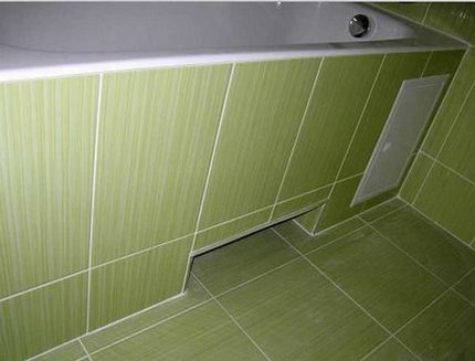 Dispositif d'écran fonctionnel sous la baignoire Trappe d'inspection amovible