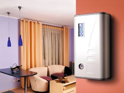 Electricity as an alternative to gas boilers Electric boiler in the interior of the house