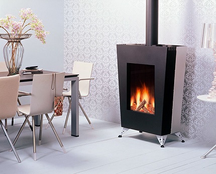Ang variant ng gas ng pagpainit ng isang pribadong bahay na may isang fireplace Gas tsiminea para sa pagpainit ng isang pribadong bahay