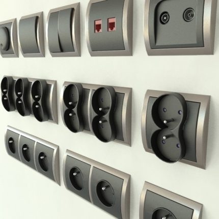 Sockets and switches for concealed wiring Modern sockets and switches