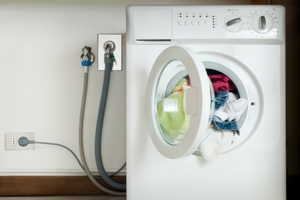 Option to install a socket for a washing machine in the bathroom Terms of connecting equipment