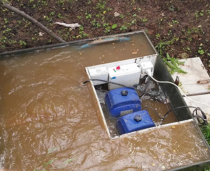 Reason for repairing the septic tank Topas Flooding station TOPAS