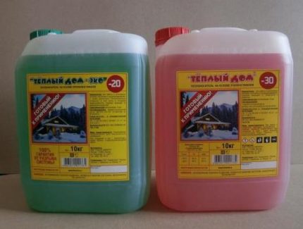 Antifreeze for water heating of a country house Antifreeze in cans