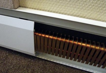 Plinth option of water heating of a private house Skirting Heater