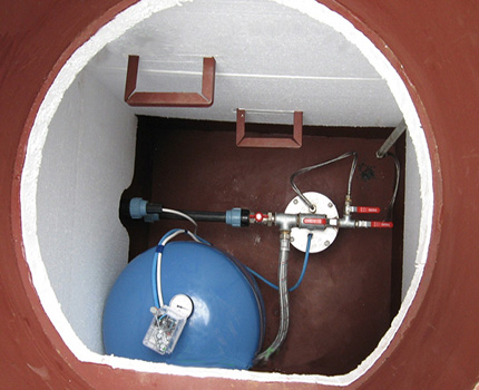 Isolation thermique du caisson du puits depuis l'intérieur de la structure Isolation du caisson métallique à l'intérieur