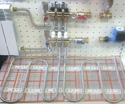Sistema ng pagpainit ng kolektor para sa underfloor heat Sistema ng sahig