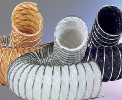 Mga corrugations ng tela para sa aparato ng mga site ng bentilasyon Mga ducts ng bentilasyon ng damit
