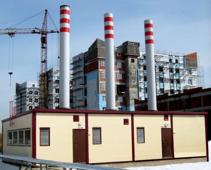 Self-supporting chimney for boiler room Self-supporting pipes