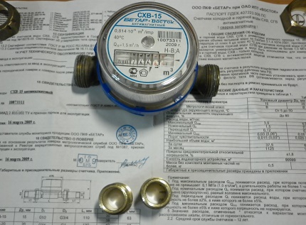 Passport for installing a water meter according to the rules