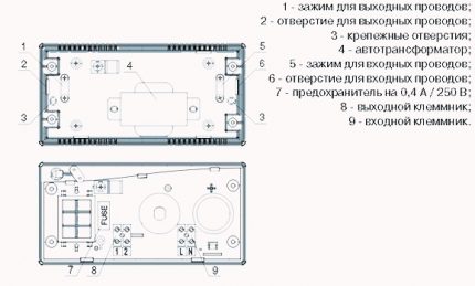 Ventiliatoriaus greičio reguliatoriaus jungimo schema Gamintojo pateikta schema