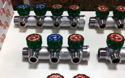 Manifolds for the installation of water pipes in the apartment Water manifolds