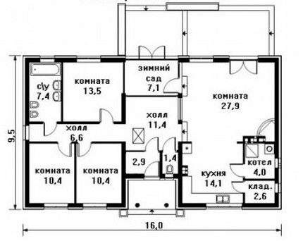 House plan for carrying out heat load calculation for heating House plan