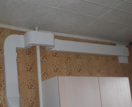 The option of constructing a plastic duct for hoods Knee heating bypass