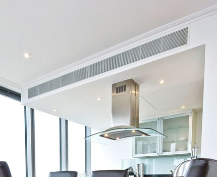 Option to build a ventilation duct in a private house Disguising vencanals in the house
