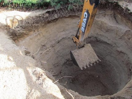 Fosse d'excavation pour fosse septique