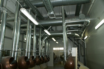 Alimentation des conduits et ventilation d'échappement Conduit rond