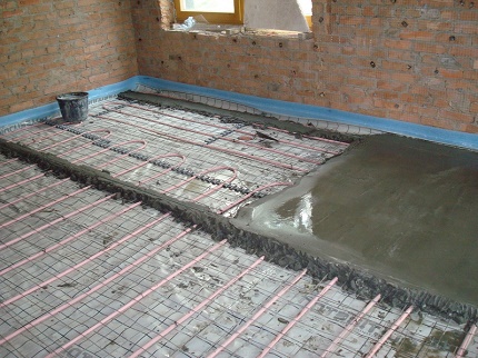 Schematic diagram of the cake warm floor How to make a water floor heating in a private house