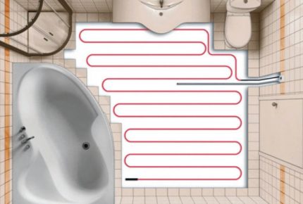 Cara memilih lantai yang dipanaskan elektrik untuk mengatur bilik mandi Kabel pemanasan di bilik mandi