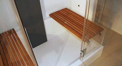 Mga Daan ng shower Shower room na may upuan