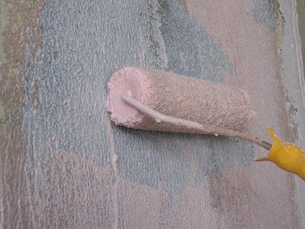 Application of antifungal impregnation on the walls Priming