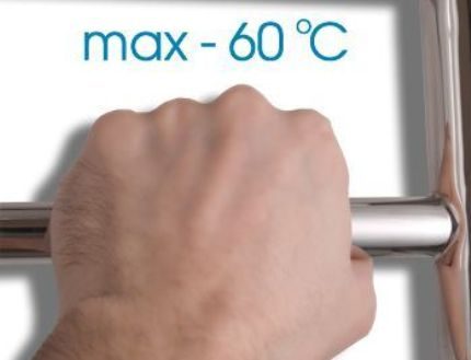 A temperatura de operação do toalheiro aquecido elétrico Temperatura EPS