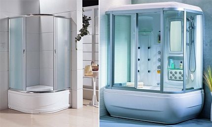 Ang mga shower trays sa karaniwang form Ang mga shower room sa karaniwang disenyo