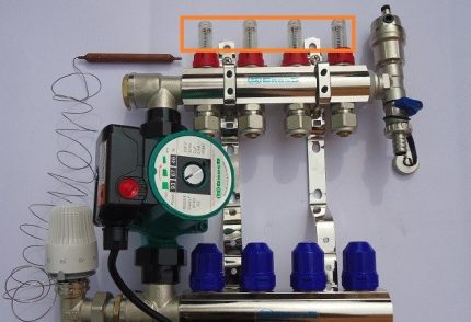 Controllers for water distribution floor heating manifold Collector Flow Meters and Servo Drives