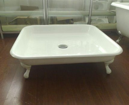 Installation d'un receveur de douche en fonte Poêle en fonte