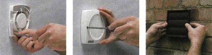 Installation d'une soupape de ventilation d'échappement à travers le mur jusqu'à la rue Montage de la soupape d'échappement