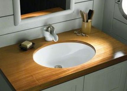 Ang pag-install ng isang built-in na lababo sa banyo Kailangan para sa pag-mount ng isang naka-embed na modelo