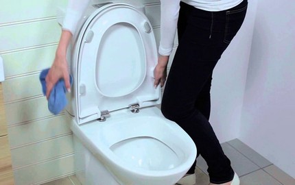 Réparation d'un couvercle de toilette avec un ferme-porte Système plus proche