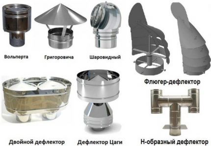 Options de bricolage pour fabriquer un déflecteur Le schéma de structure dépend du modèle.